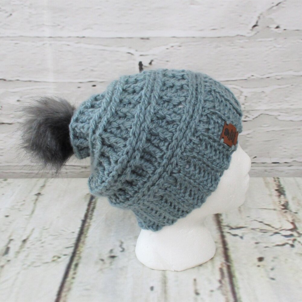 Duncan Street Designs Handcrafted Hat with Faux Fur Pom - Picture 2 of 6
